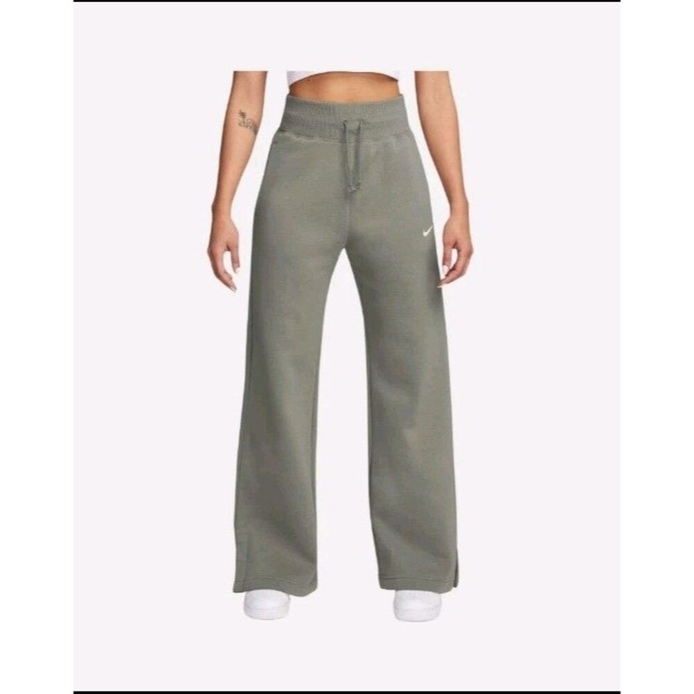 Nike XXL Women's Phoenix Fleece Wide Leg Joggers In Light Army Green DQ5615-320